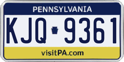 PA license plate KJQ9361