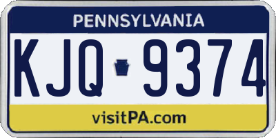 PA license plate KJQ9374