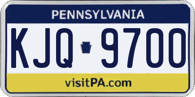 PA license plate KJQ9700