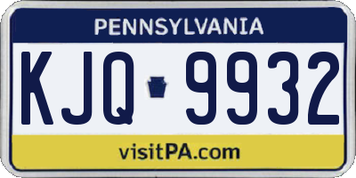 PA license plate KJQ9932
