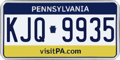 PA license plate KJQ9935