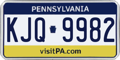PA license plate KJQ9982