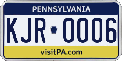PA license plate KJR0006