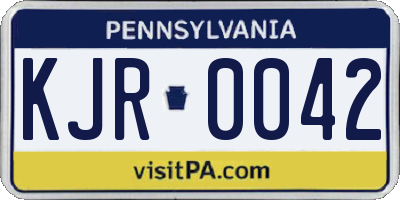 PA license plate KJR0042