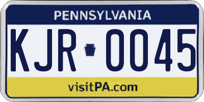 PA license plate KJR0045