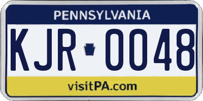 PA license plate KJR0048