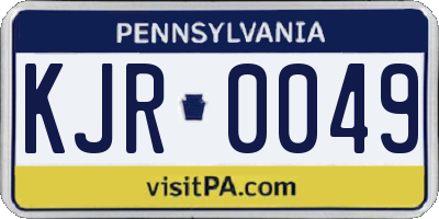 PA license plate KJR0049