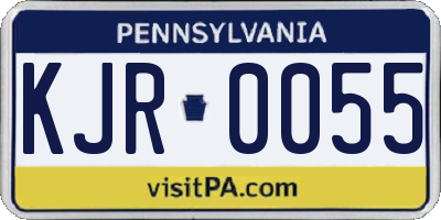 PA license plate KJR0055