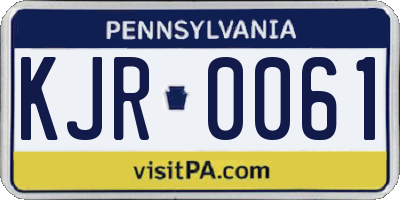 PA license plate KJR0061