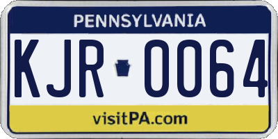 PA license plate KJR0064
