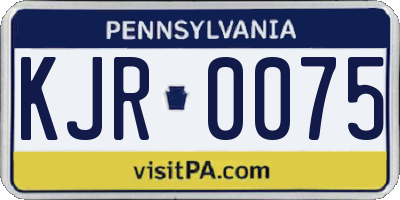 PA license plate KJR0075
