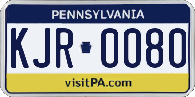 PA license plate KJR0080