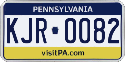PA license plate KJR0082