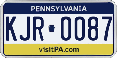 PA license plate KJR0087