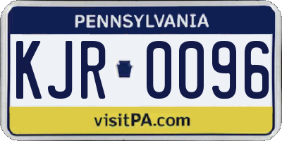 PA license plate KJR0096