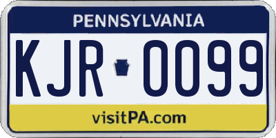 PA license plate KJR0099