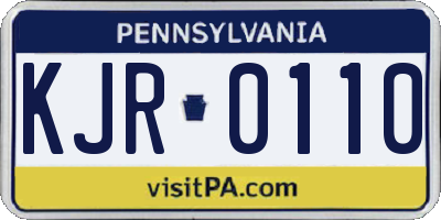 PA license plate KJR0110