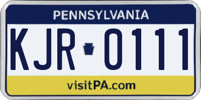 PA license plate KJR0111
