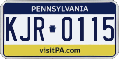 PA license plate KJR0115