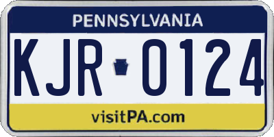 PA license plate KJR0124