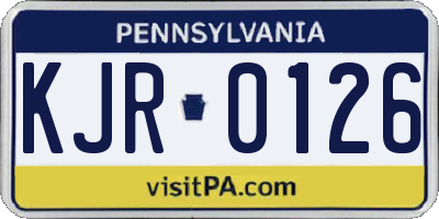 PA license plate KJR0126