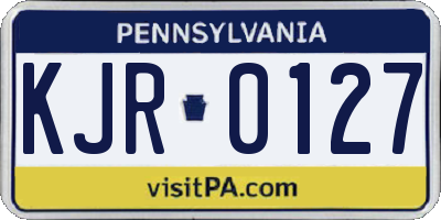 PA license plate KJR0127