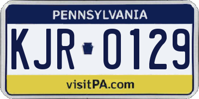 PA license plate KJR0129