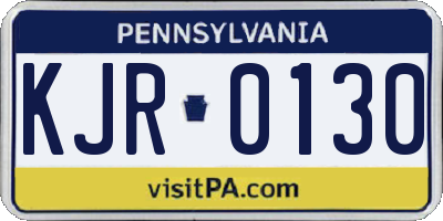 PA license plate KJR0130