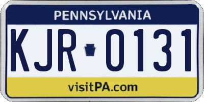 PA license plate KJR0131