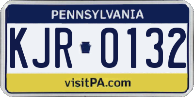 PA license plate KJR0132