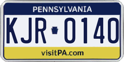 PA license plate KJR0140