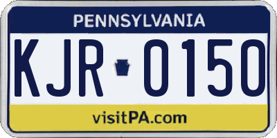 PA license plate KJR0150