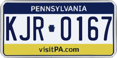 PA license plate KJR0167
