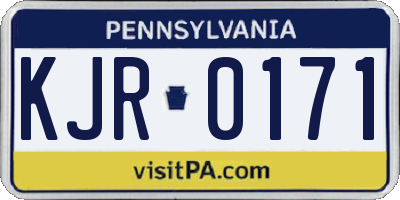 PA license plate KJR0171