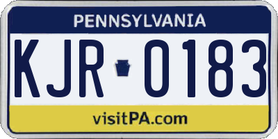 PA license plate KJR0183