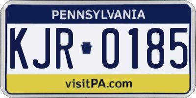 PA license plate KJR0185