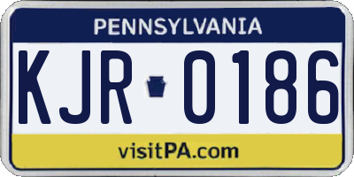 PA license plate KJR0186