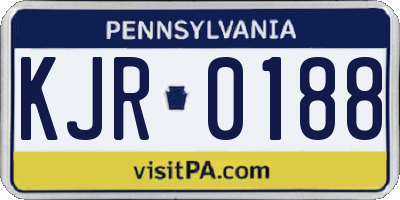 PA license plate KJR0188