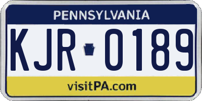 PA license plate KJR0189