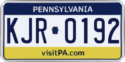 PA license plate KJR0192