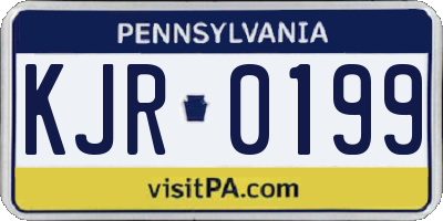 PA license plate KJR0199