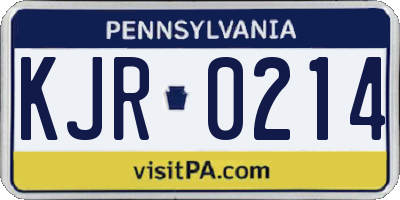 PA license plate KJR0214