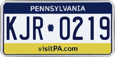 PA license plate KJR0219
