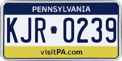 PA license plate KJR0239