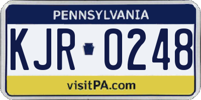 PA license plate KJR0248