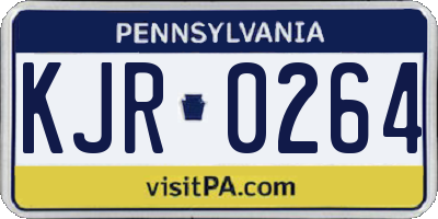 PA license plate KJR0264