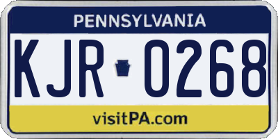 PA license plate KJR0268