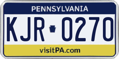 PA license plate KJR0270