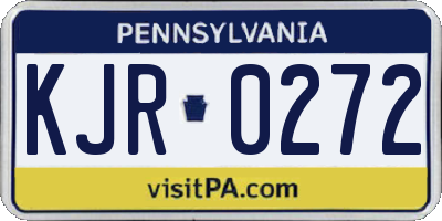PA license plate KJR0272
