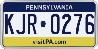 PA license plate KJR0276